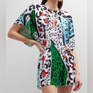 Norma Kamali Animal Patch Rectangle Romper.